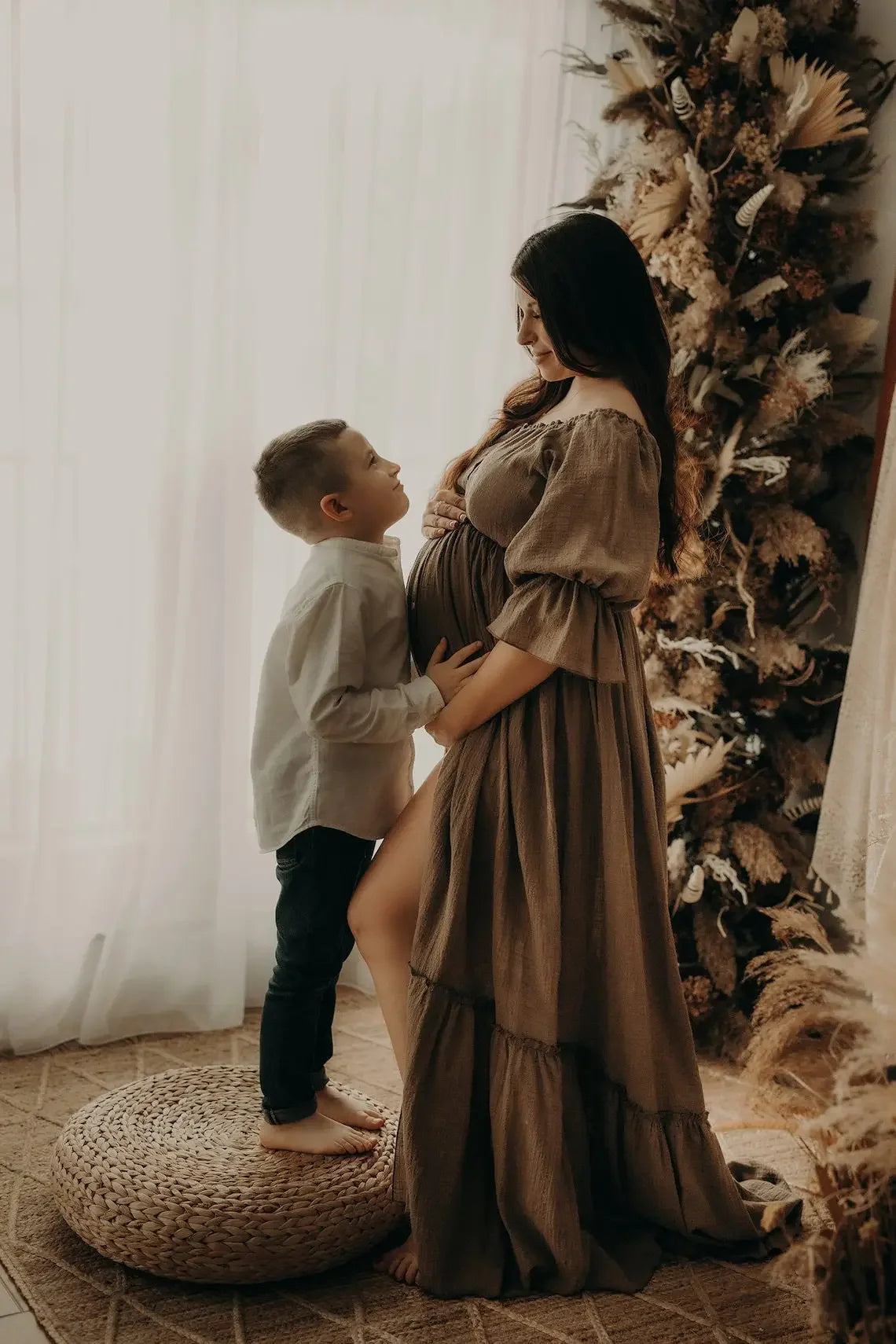 Maternity Linen Cotton Bohemian Dress Luxlife Brands