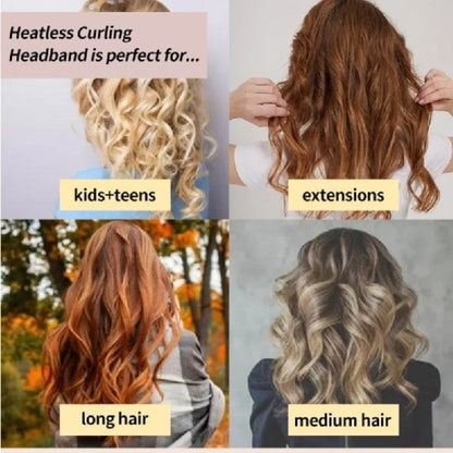 Heatless Hair Curler No Heat Silk Satin Rod Wave Hair Curler Soft Hair Rollers Sleeping Headband Ribbons Overnight Curls Curling LUXLIFE BRANDS