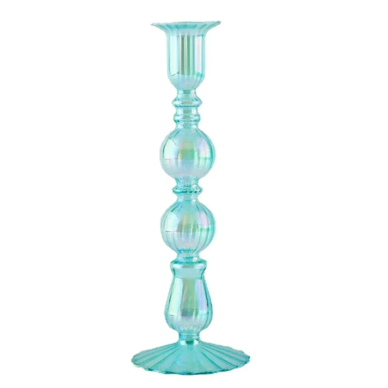 Floriddle Retro Candlesticks Taper Candle Holders Tall Candlesticks Decoration Party Glass Vase Home Decor Wedding Decoration Luxlife Brands