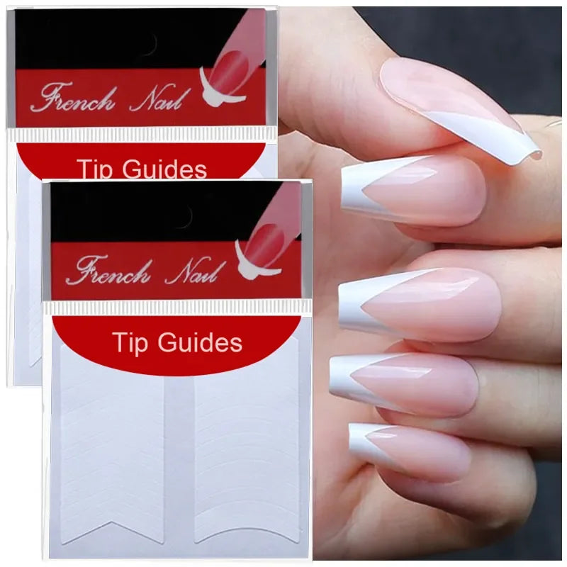 White French Manicure Nail Sticker Stencil LUXLIFE BRANDS