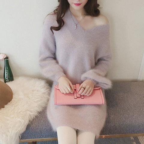 Super Cozy Long Sleeve Sweater Dress LUXLIFE BRANDS