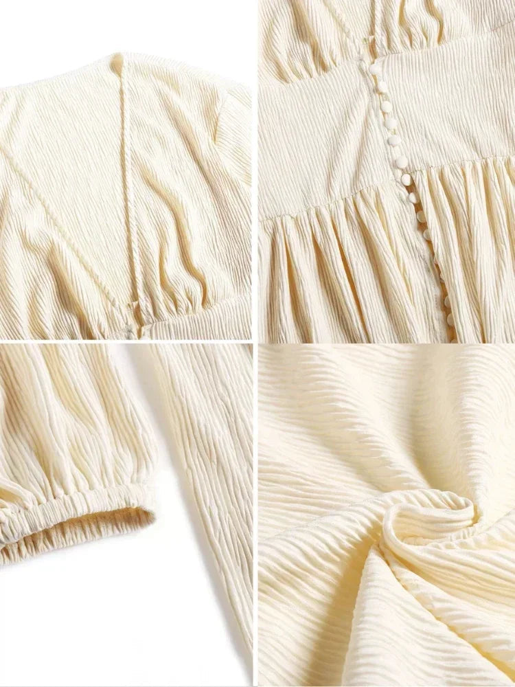 Jolie French Pleated Dress LUXLIFE BRANDS