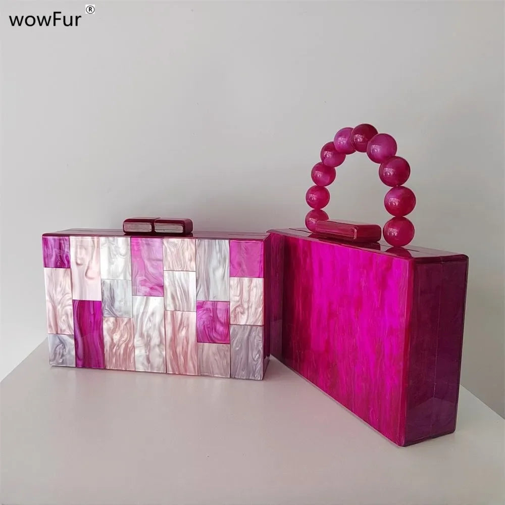 Lux Pearl Acrylic Evening Clutch LUXLIFE BRANDS