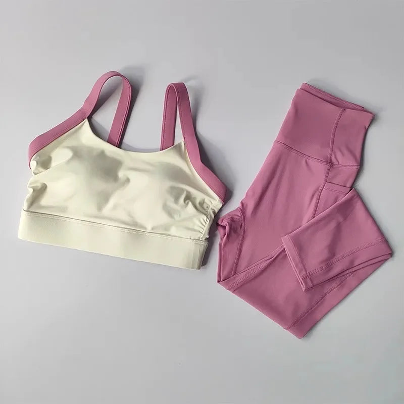 Yoga Suit for Women High-end 2PCS Yoga Set Workout Sets Sportswear Gym Clothing Fitness Suit Bras and Leggings Sports Suits Luxlife Brands