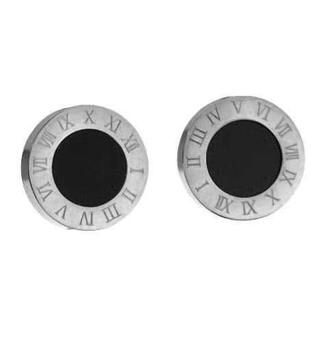 Stainless Steel Roman Number Jewelry Set For Women Black Shell Inlays, Colorfast & Stylish - Includes Bracelet, Necklace Earring Luxlife Brands