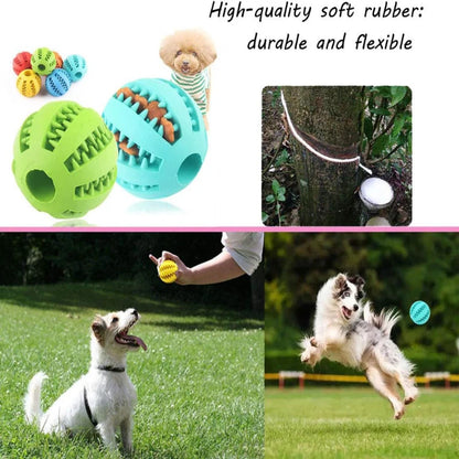 Dog Toy Ball Interactive Rubber Balls Puppy Chewing Toys Pet Tooth Cleaning Ball Cats Pets Food Treat Feeder Silicone Balls Toy