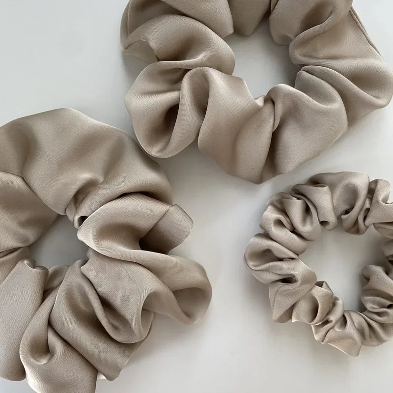 Oversize Satin Scrunchies Elastic Hair Ties Women Girls Big Silk Hair Bands Ponytail Holder Hair Rubber Bands Hair Accessories LUXLIFE BRANDS