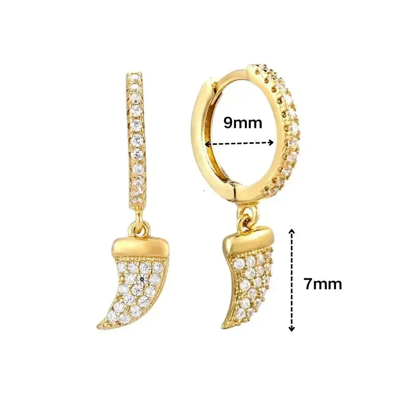 Luxury white crystal zircon earrings 925 sterling silver ear needles Hoop gold earrings For women Fashion Luxury Wedding Jewelry