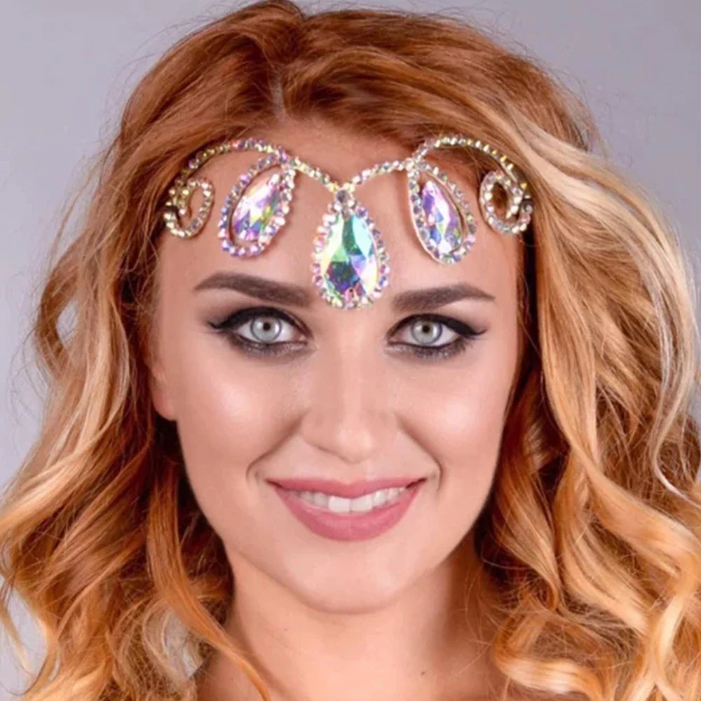 Rhinestone Drop Head Chain Headpiece