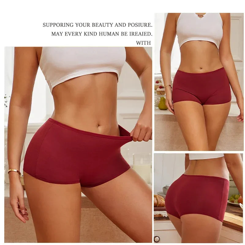 Women's Cotton Seamless Sports Boxers XS-XL