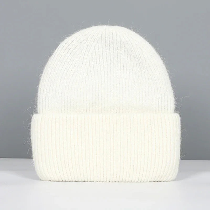 Women Winter Hat Real Rabbit Fur Winter Hats For Women Fashion Warm Beanie Hats Women Solid Adult Cover Head Cap Luxlife Brands