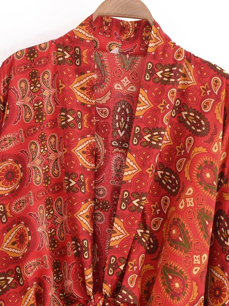 Vintage Boho Kimono Bikini Cover Up