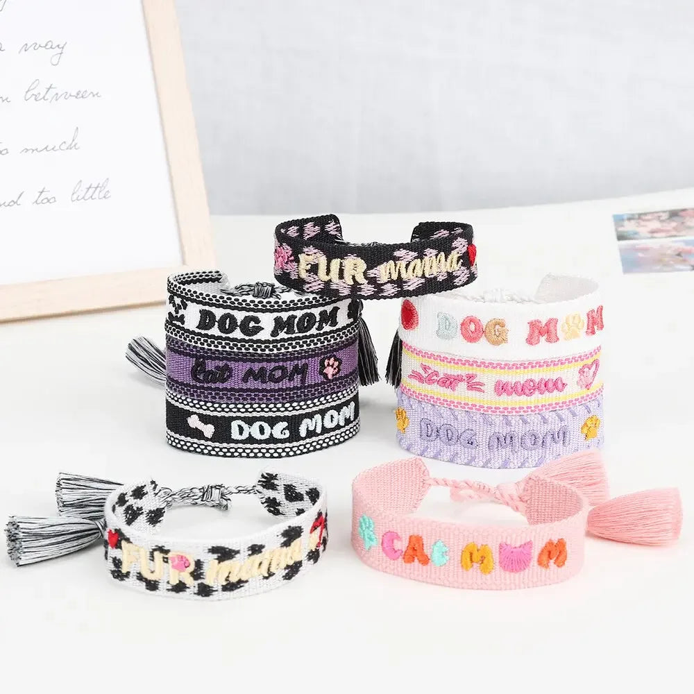 Woven Bracelet For Dog Lovers Cat Lovers Stack Jewelry Gifts For Fur Mama