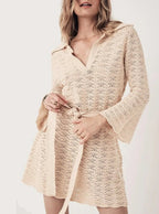 Brickell Bell Sleeve Belted Beach Mini Dress Luxlife Brands