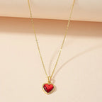 Carnelian Crystal Heart Necklace Raw Stone Healing Crystals Dainty Heart Gemstone Pendant Necklace Anniversary Birthday Gift - LUXLIFE BRANDS