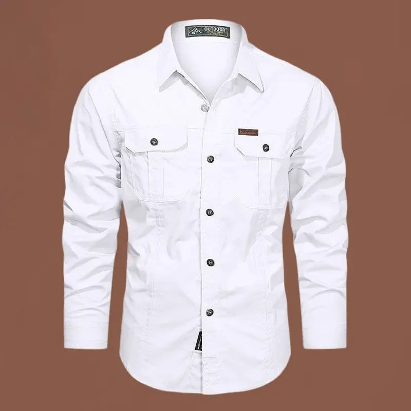 New Men&#39;s Casual Shirt 5XL 6XL Male Overshirt 2020 Military Cotton Shirts Men Brand Clothing Leisure Shirt Blouse AF1388