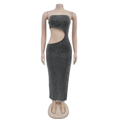 Bling Out Strapless Bodycon Party Dress