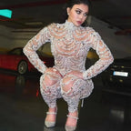 Women Elegant Sleeveless Sequined Glitter Shiny Jumpsuit Trousers Wide Leg Pants Sexy Slim Fit Backless Jumpsuit Romper Overalls LUXLIFE BRANDS