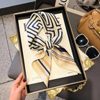 Fashion Luxury Brand 70cm Silk Square Scarf Women Satin Neck Tie Female Hair Bandana Headkerchief Shawl Wrap Hijab Echarpe Luxlife Brands