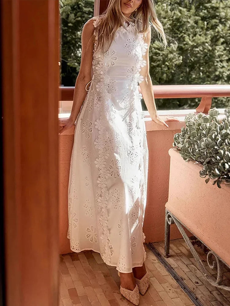 Maria Embroidered Summer Maxi Dress