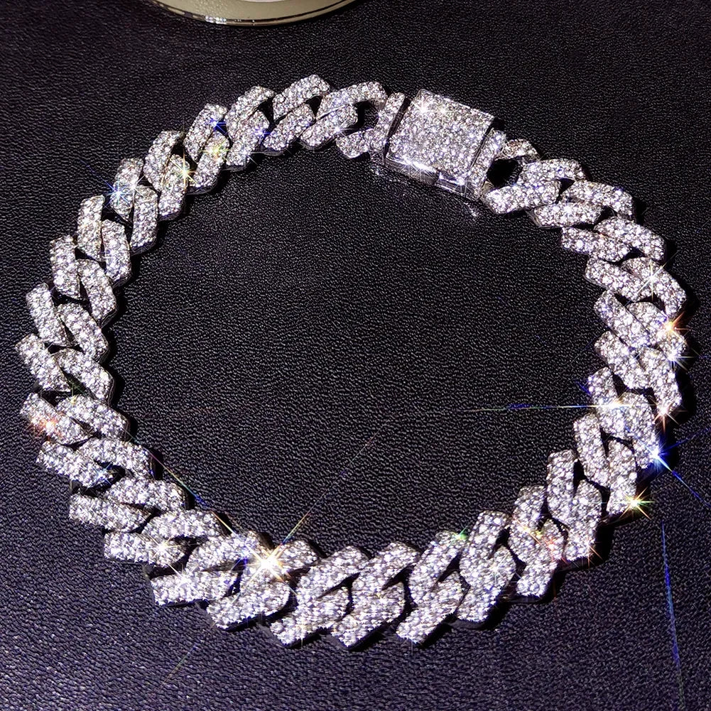 Iced Out Chunky Cuban Chain Anklet Bracelet LUXLIFE BRANDS