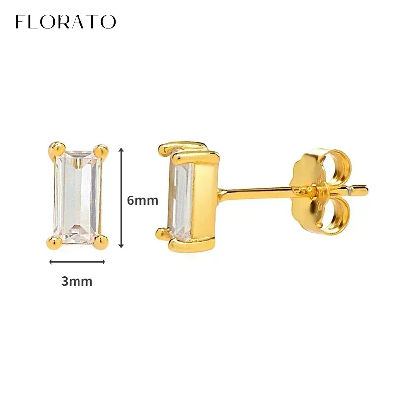Luxury white crystal zircon earrings 925 sterling silver ear needles Hoop gold earrings For women Fashion Luxury Wedding Jewelry Luxlife Brands