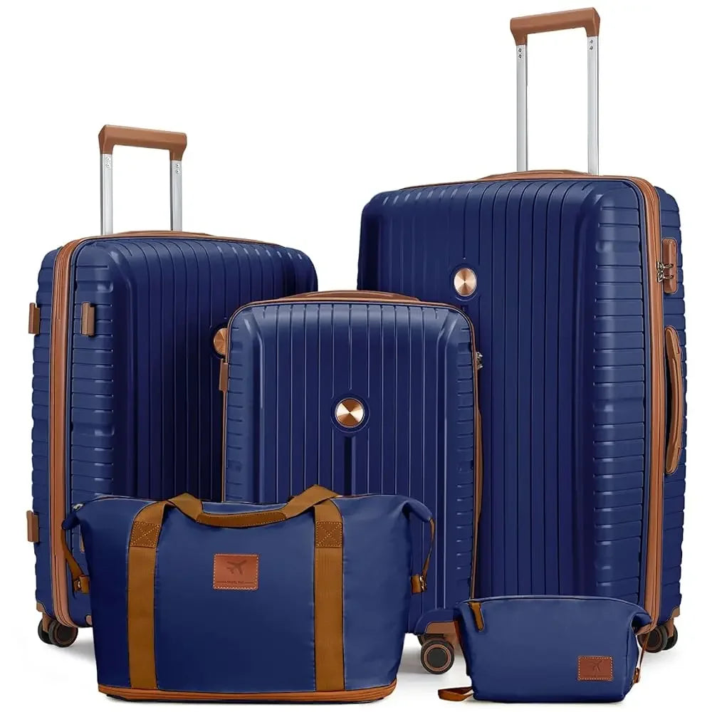 Hard Shell Luggage Sets with Duffel Bag and Toiletry Bag, TSA Lock