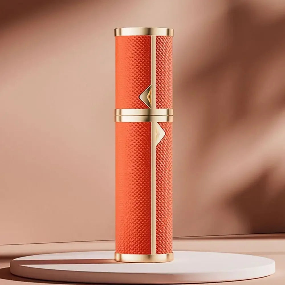 Luxury Bottom-filled Perfume Bottle Aluminum Self-pumping 5ml Real Leather Spray Bottle Cologne Moisturizer Fragrance