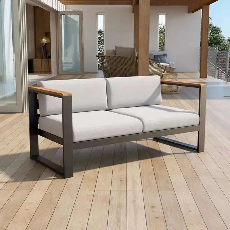 Aluminum Alloy Garden Sofas Waterproof Sunscreen Outdoor Furniture Home Courtyard Balcony Garden Sofa Coffee Table Combination L