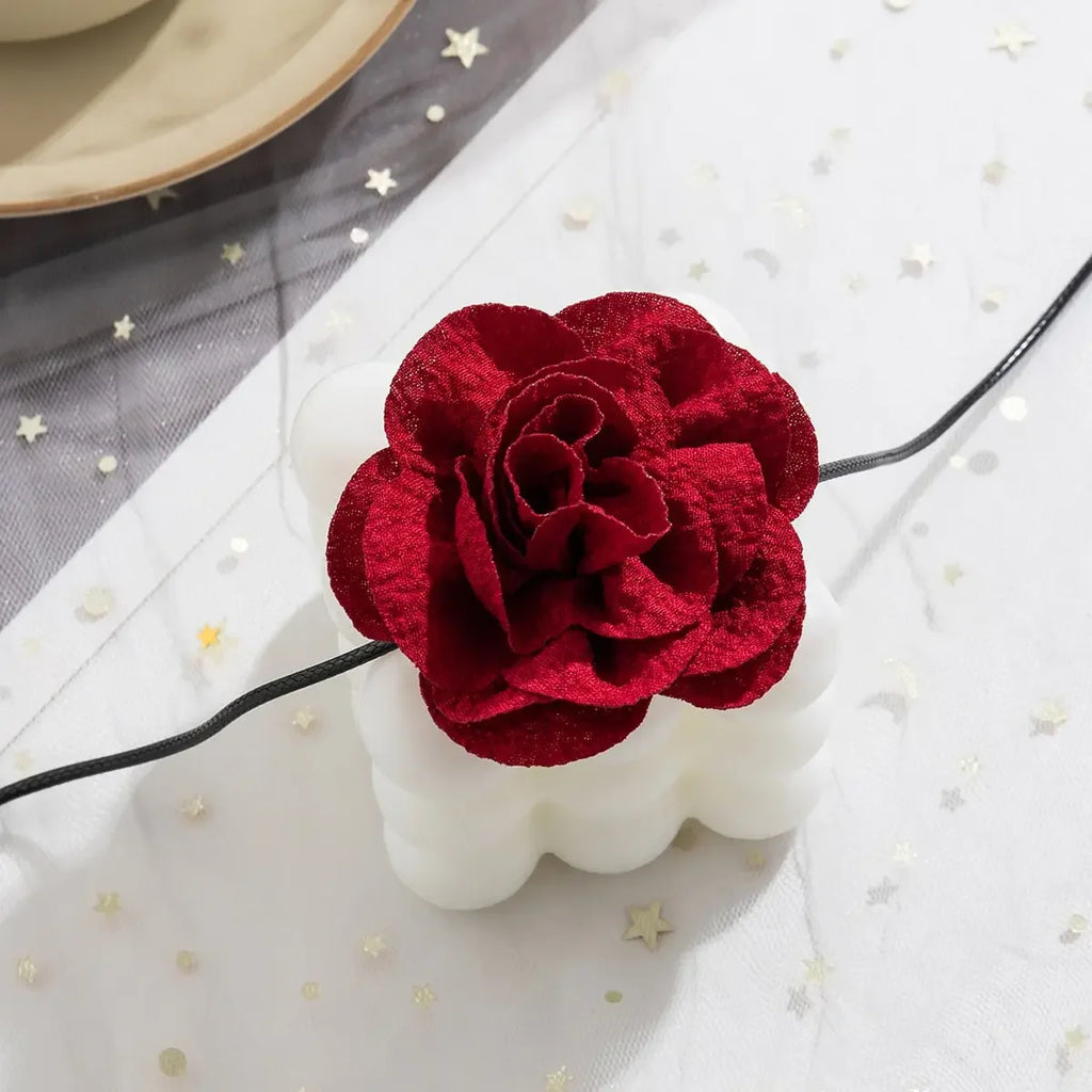 Long Rope with Big Flower Choker Necklace for Women Elegant Lace-up Rope Chain Necklace on Neck 2023 Fashion Jewelry Accessories