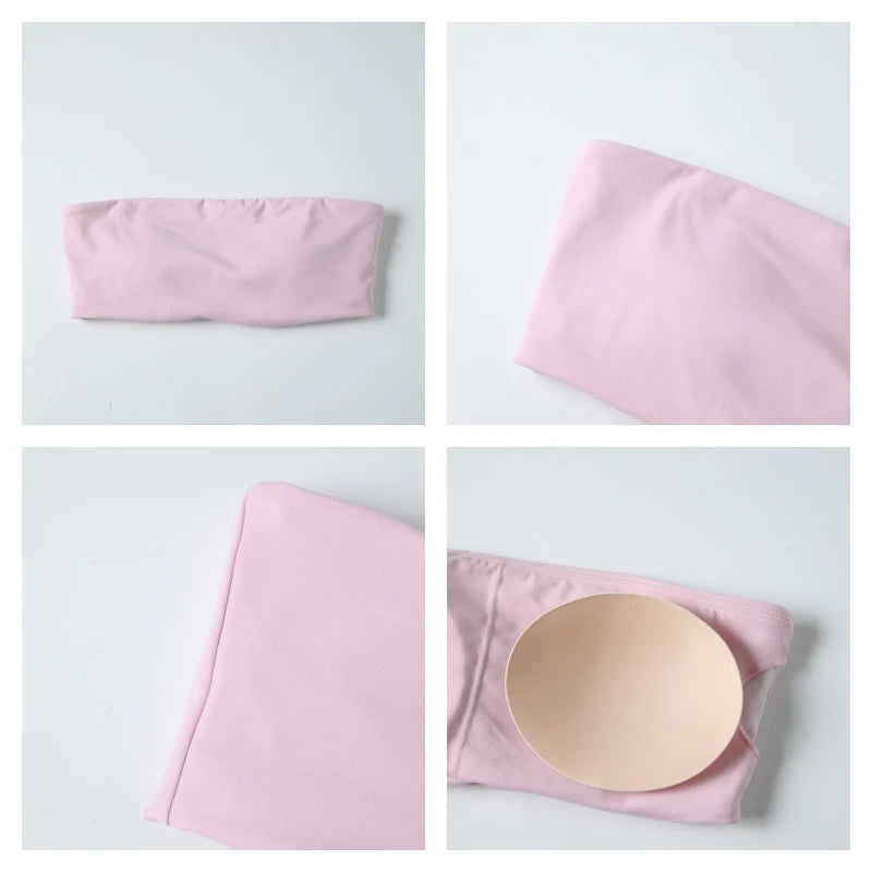 Ctenkevet Summer Women's Breathable Yoga Set Female High Waist Drawstring Sports Suit 2ps Women Fitness Wear Strapless Bra Woman