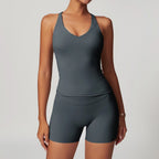 Hearuisavy 2-Piece Yoga Sets Sports Suit Women Fitness Tracksuit Running Workout Shirt Yoga Clothing Quick-Drying Gym Set Women Luxlife Brands