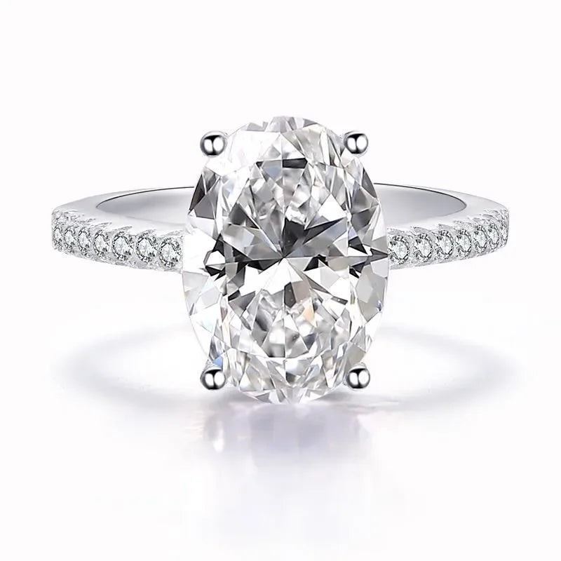 Female Fine ring 925 Sterling silver oval cut 5ct AAAAA Cz stone Engagement Wedding Band Rings for women Bridal Party Jewelry Luxlife Brands