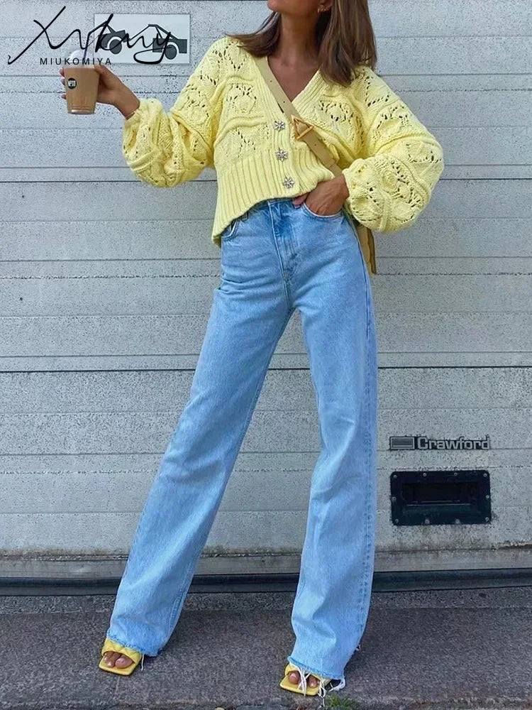 MiuKoMiYa Straight Jeans Women High Waist Streetwear Light Blue Boyfriend Denim Pants Ladies Wide Leg White Jeans For Women 2023 LUXLIFE BRANDS