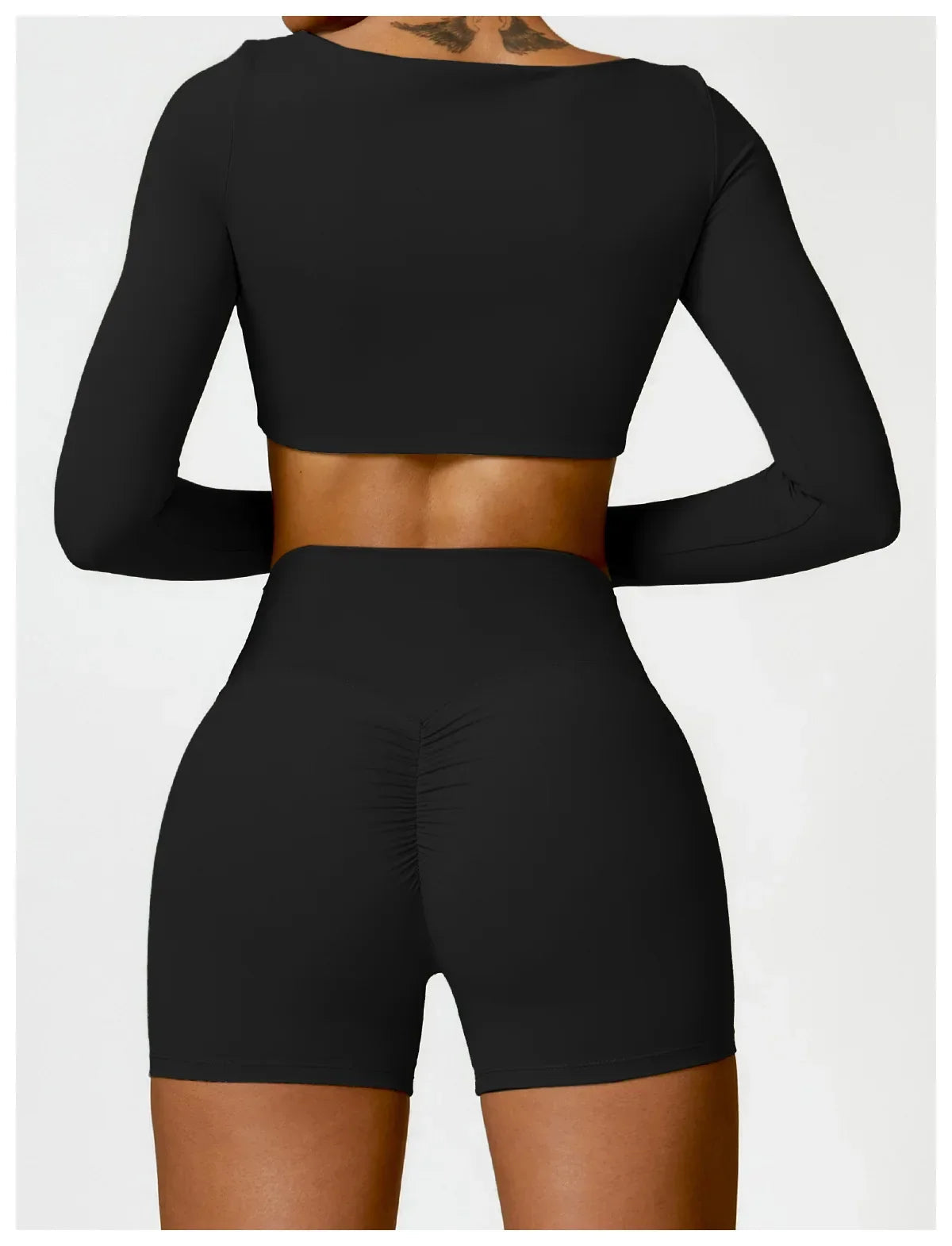 New Long sleeve Shirt Sports Set Women Fitness Tights Yoga Set Crop Top Running High Waist Gym Set Womens Outfits Yoga Clothing Luxlife Brands