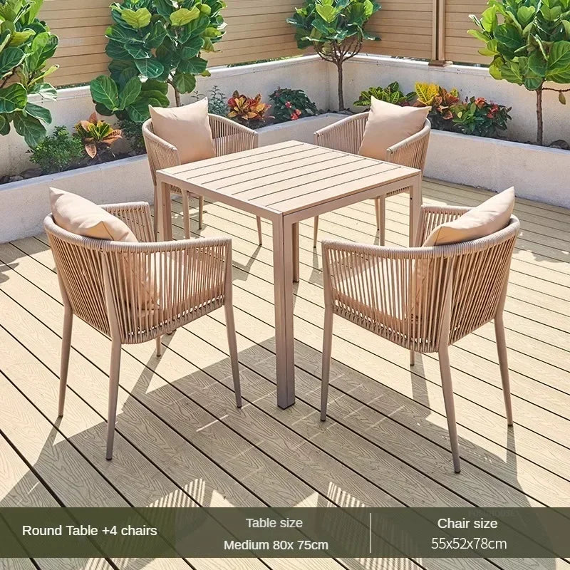Nordic Garden Furniture Sets Hotel Patio Furniture Outdoor Set Creative Designer Waterproof Sun Protection Outdoor Chairs Tables