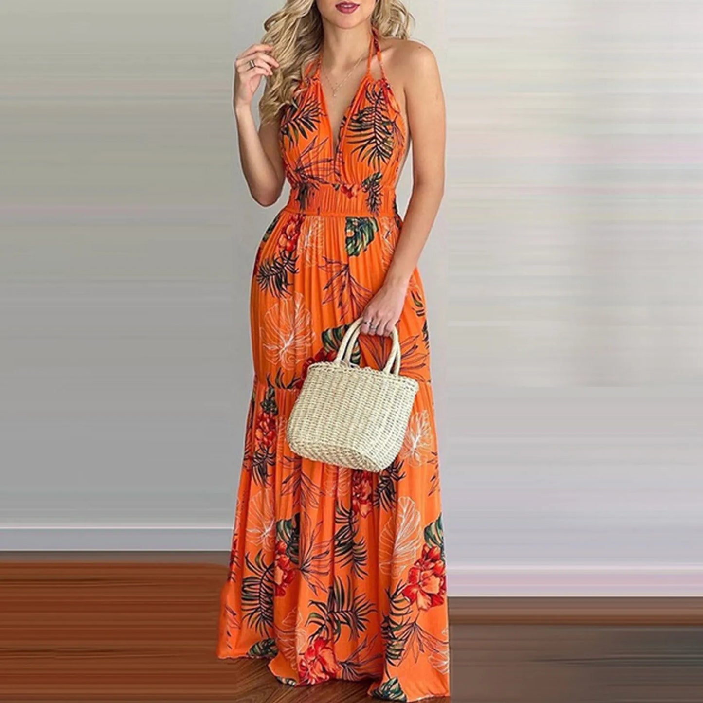 Bohemia Floral Halter Beach Sundress