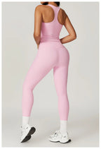 2 Pieces Yoga Suit Naked Feel Gym Set Women Sportswear Workout Clothes High Waist Yoga Short Skirt Fitness Leggings Sports Bra Luxlife Brands