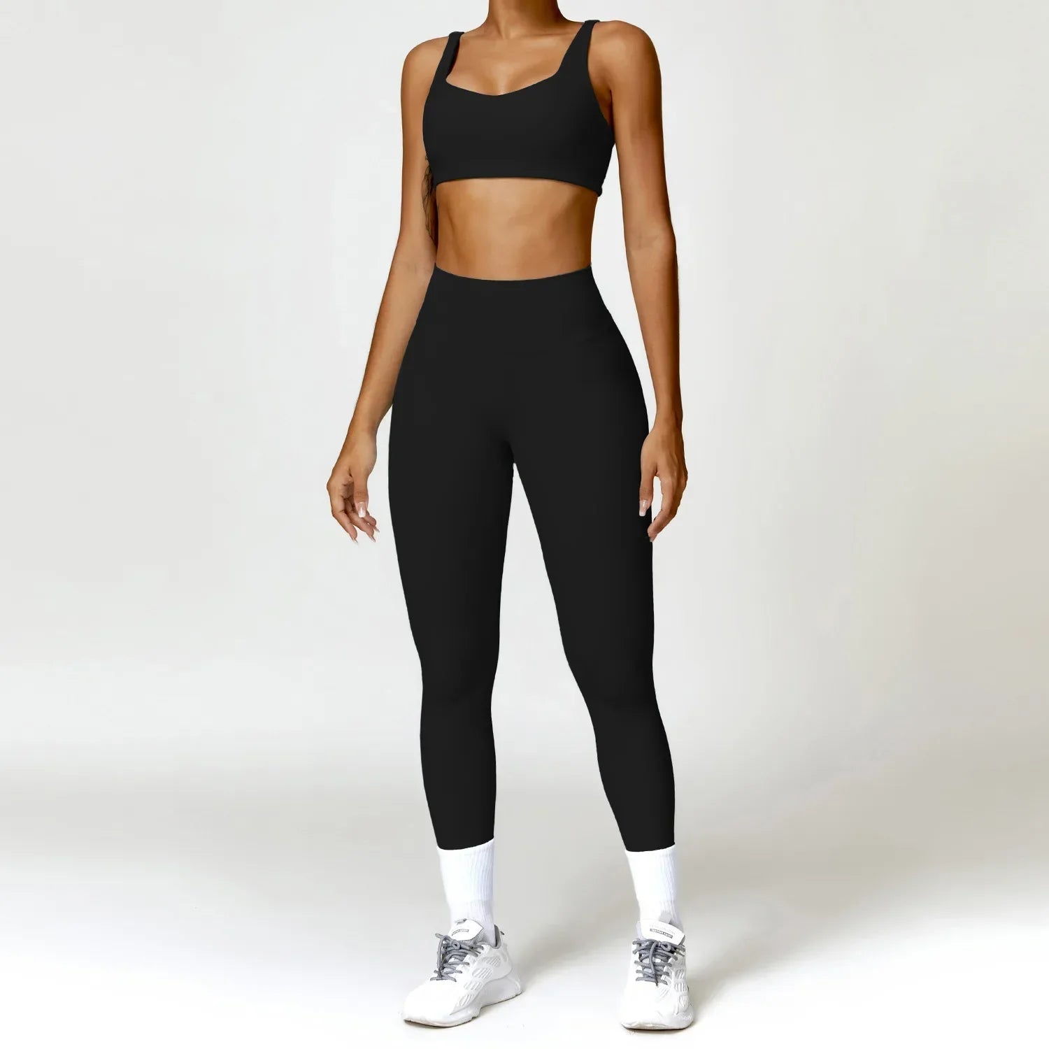 2PCS Yoga Set Women Gym Long Sleeve Sports Suits Fitness Bra Crop Top Workout Clothes Female Athletic Wear Legging Sportswear Luxlife Brands