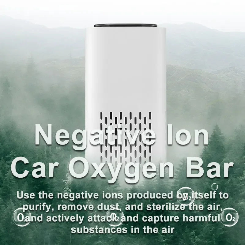 Portable Car Desktop Air Purifier Negative Ion USB Low Noise Mini Home Vehicle Air Cleaner Remove Formaldehyde Odor PM2.5 Pollen LUXLIFE BRANDS