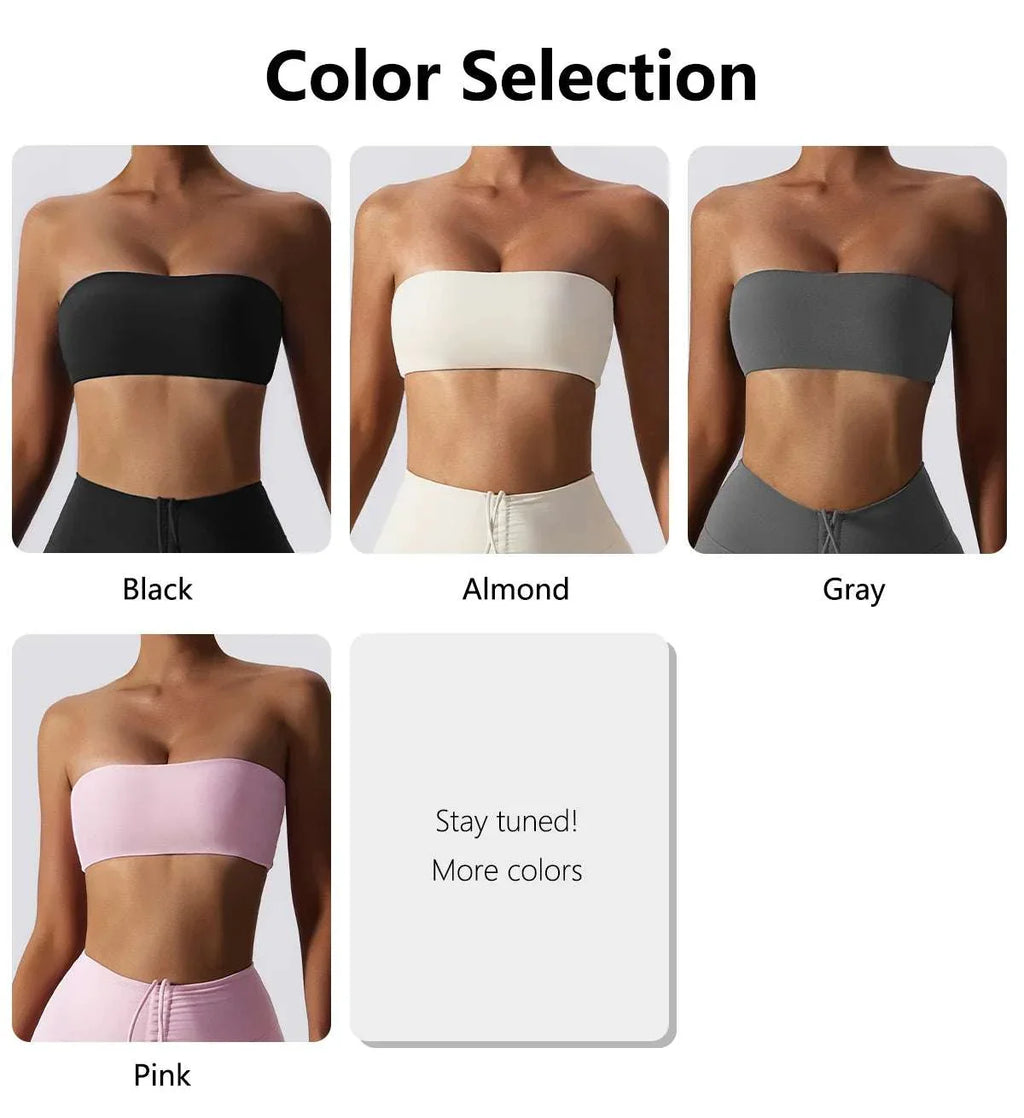 Hearuisavy Casual Sports Bra Gym Underwear Women Breathable Training Yoga Clothes Tube Top Fitness Workout Tank Top Female