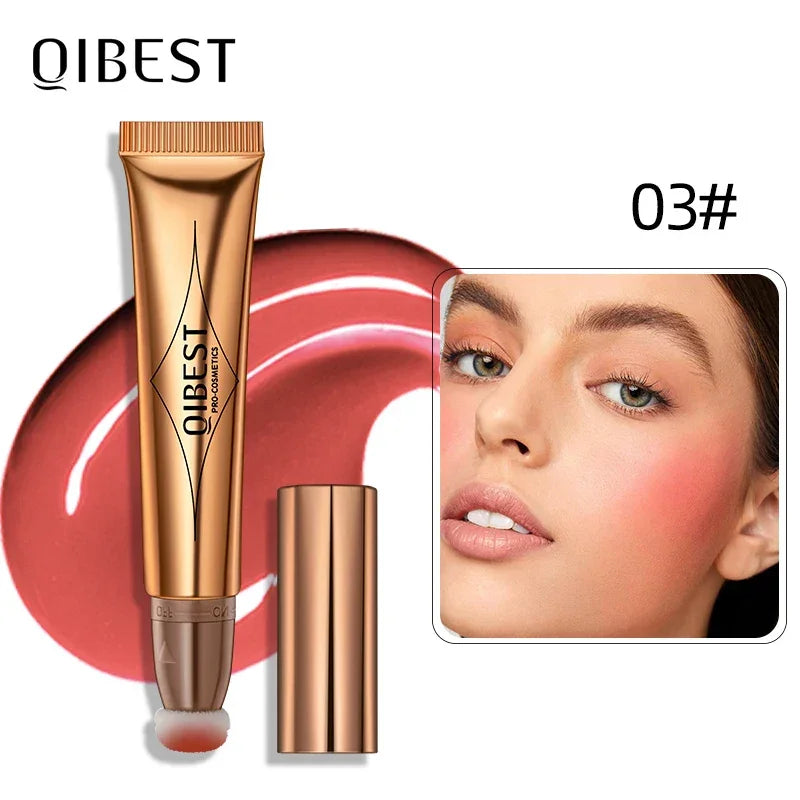 QIBEST Cream Bronzer Contour Blusher Beauty Wand Highlighter Blush With Cushion Liquid Face Bronzer Wand Stick Applicator Makeup Luxlife Brands