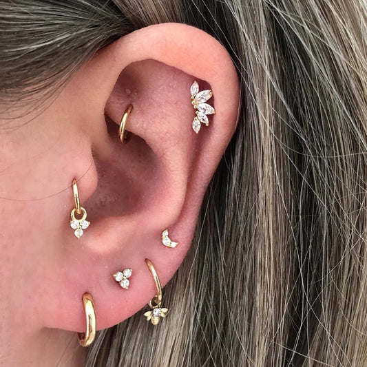 925 Sterling Silver Fine Jewelry Anti-allergic Ear Buckle Moon Stud Earring For Woman Wedding Anniversary Piercing Pendientes LUXLIFE BRANDS