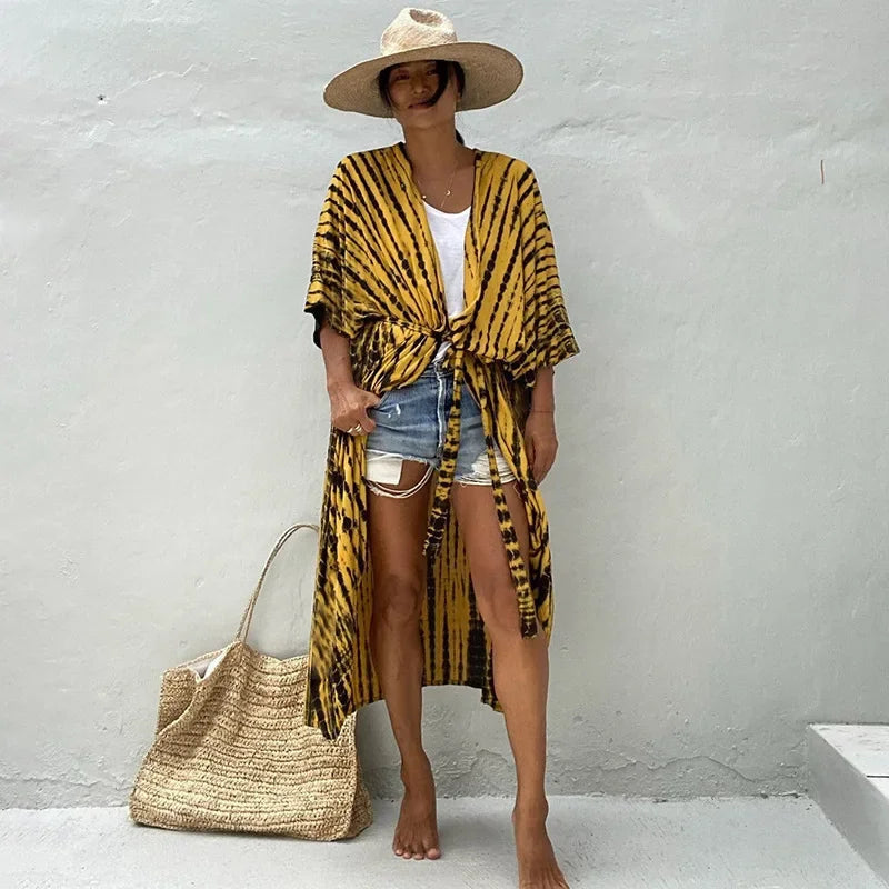 Tie Dye Kimono Summer Dress Luxlife Brands