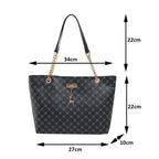 New Presbyopia Handbag Texture Soft Leather Large Capacity Tote Women Bag With Hanging Accessories Shoulder Bag Luxlife Brands