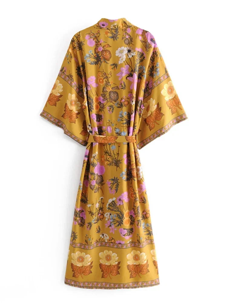 Boho Floral Print Kimono