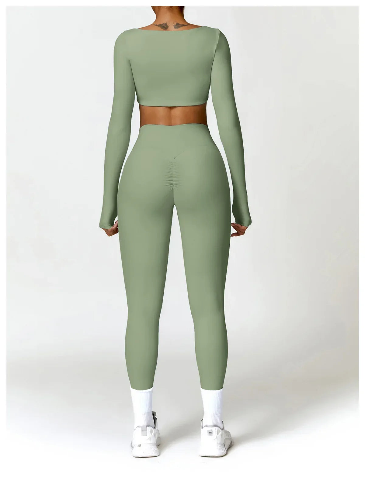 New Long sleeve Shirt Sports Set Women Fitness Tights Yoga Set Crop Top Running High Waist Gym Set Womens Outfits Yoga Clothing Luxlife Brands