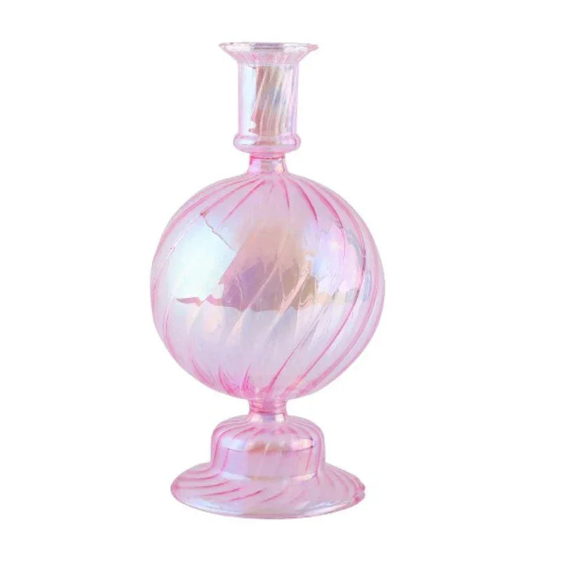 Floriddle Retro Candlesticks Taper Candle Holders Tall Candlesticks Decoration Party Glass Vase Home Decor Wedding Decoration