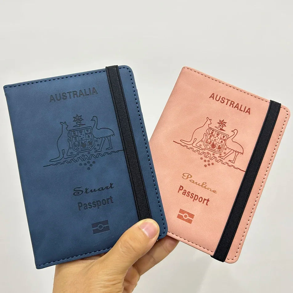 Australia Personalized Passport Holder Wallet Rfid personalised Australian Passport Cover Travel Passport Wallet Holder