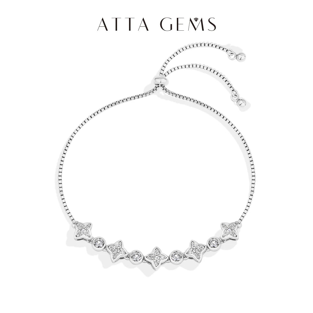 LUX FINE JEWELRY | Starlight D Color VVS1 Moissanite S925 SS Bracelet - Adjustable 24cm